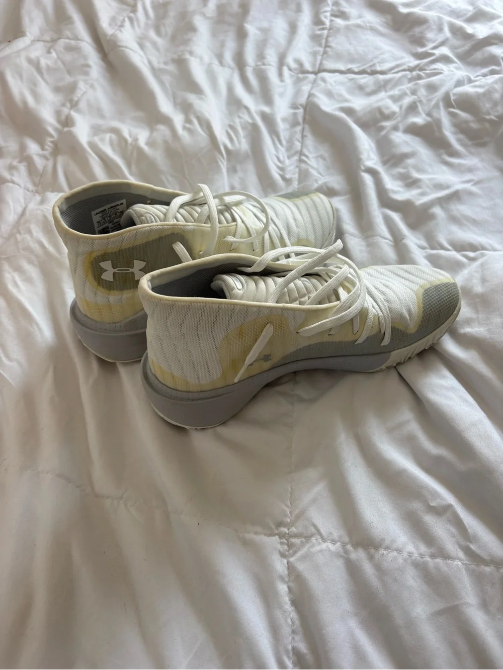Under Armour White & Cream Basketball Shoes